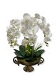Yapay Islak Orkide Kulplu Kadeh Saksı Aranjmanı - Bronz