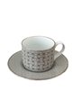 Mosaic Pattern Gray 6-Piece Tea Cup Set