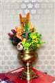 Artificial Flower Large Cup Arrangement - Large Bronze Vase