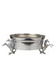 Horse Patterned Round Silver Flowerpot