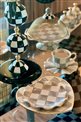 Checkered Gray 6-Piece Cake Plate