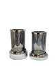 Decorative Double Cylinder Silver Candle Holder