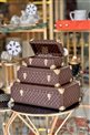 Decorative LV Pattern Brown 3-Pack Leather Box
