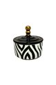 Ceramic Zebra Pattern Black Sugar Bowl / Turkish Delight Holder
