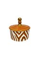 Ceramic Zebra Pattern Mustard Sugar Bowl / Turkish Delight Holder