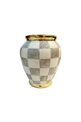 Checkered Grey 20cm Cube Vase