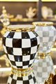Checkered Black 20cm Cube Vase