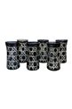 Black Cut Crystal Tall Set of 6 Water Glasses