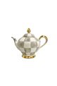 Checkered Gray Small Chubby Teapot