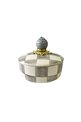 Checkered Gray Round Sugar Bowl