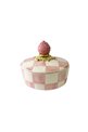 Checkered Pink Round Sugar Bowl