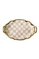 Checkered Pink Oval Tray