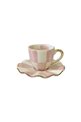 Checkered Pink Set of 6 Cups