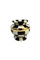 Checkered Black 17cm Chubby Vase