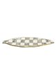 Checkered Gray Leaf Plate