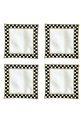 Checkered Black Square Cocktail Napkin 4 Pieces