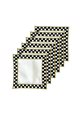 Checkered Black Square Cocktail Napkin 6 Pieces