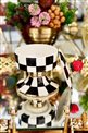 Checkered Black Round Footed Sugar Bowl