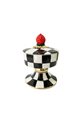 Checkered Black Round Footed Sugar Bowl