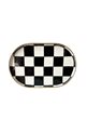 Checkered Black Oval Presentation Tray