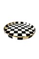 Checkered Black 35cm Round Tray