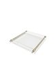 Plexiglass Square Serving Tray with Metal Handles