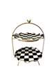 Checkered Black 2-Tier Cookie and Serving Stand