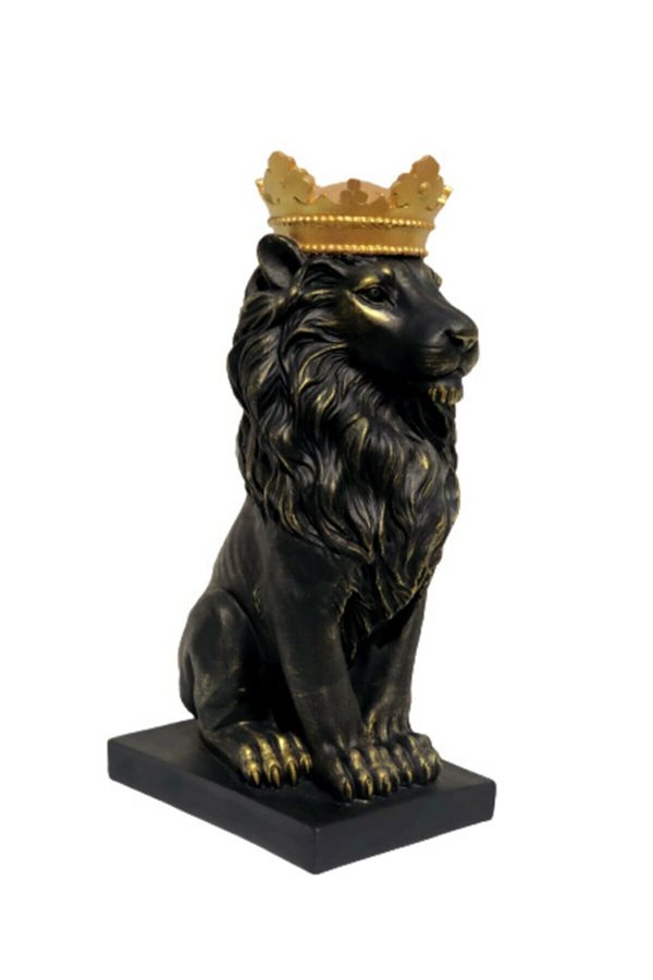 Black Gold Lion Figure Trinket