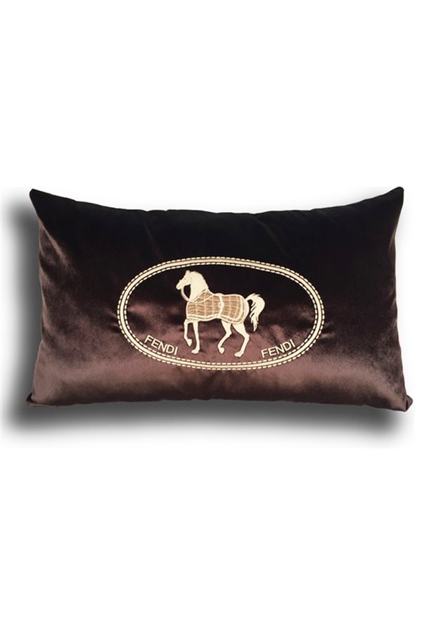 Cream Horse Patterned Cushion