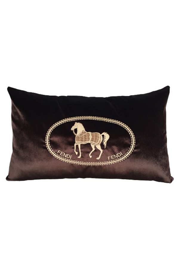Cream Horse Patterned Cushion
