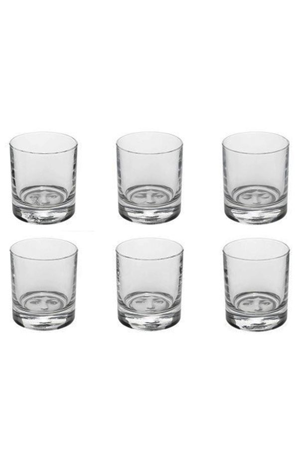 6 Piece Glass Tumbler With Female Face