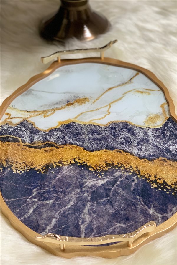 Ebru Desen Gold Tepsi