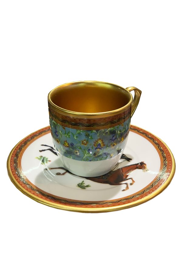 2-Cup Coffee Cup With Horse Pattern