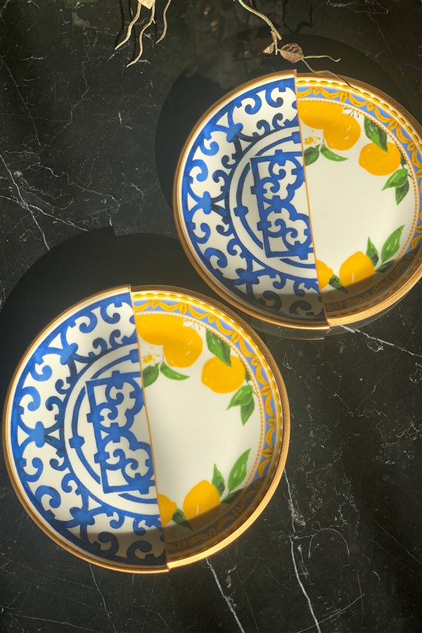 Lemon Series 2-Piece Cake Plate