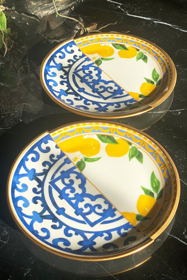 Lemon Series 2-Piece Cake Plate