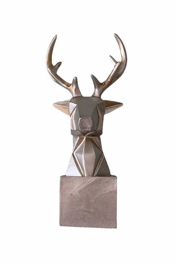 Cubic Silver Deer Bust Trinket