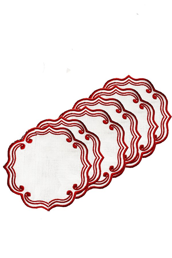 Pure Red Cocktail Napkin 6 Pieces