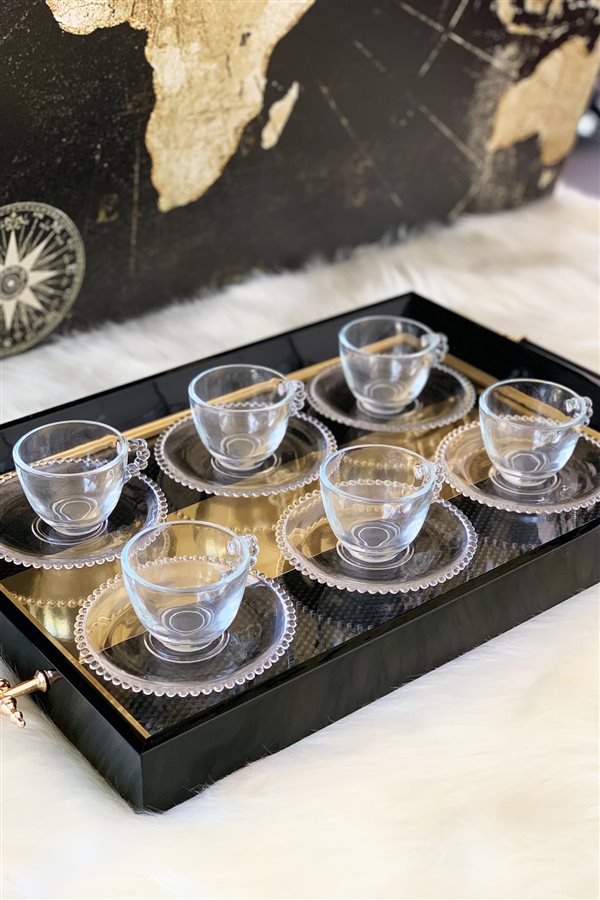 Bead Detailed 6-Piece Cup Set