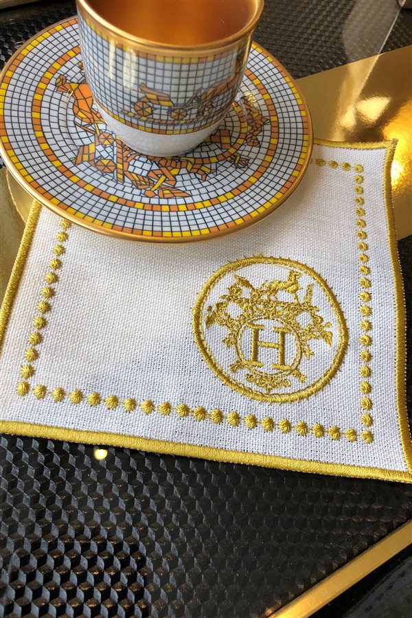 Mosaic Gold Cocktail Napkin 6 Pieces