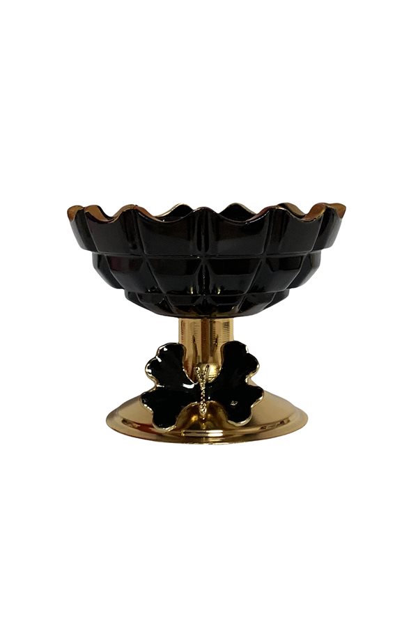Butterfly Detail 6 Piece Black Glass Cookie Holder