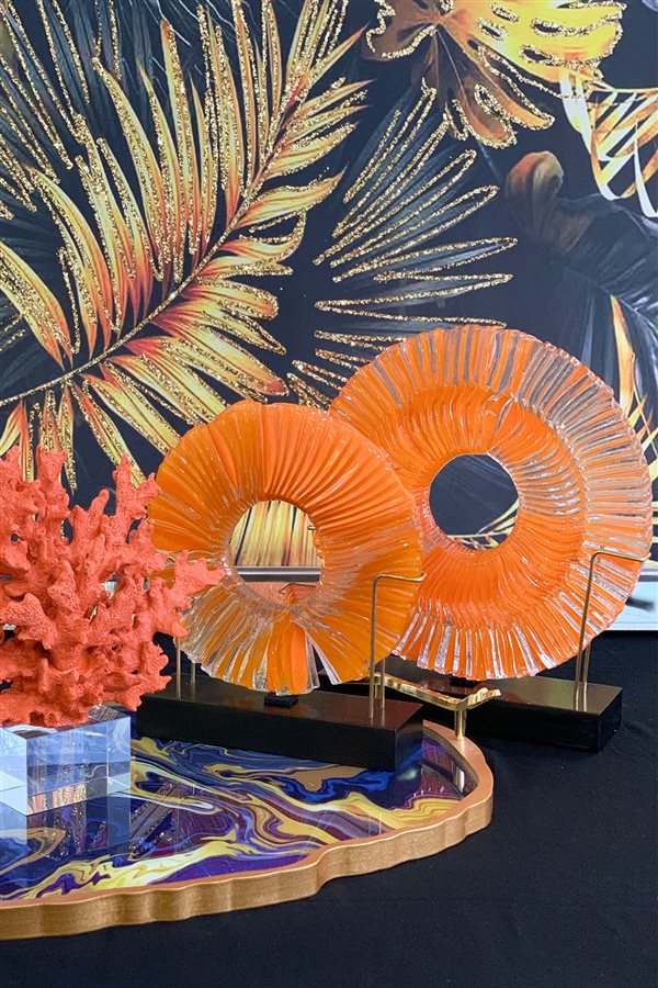 Fusion Glass Orange Disc Set