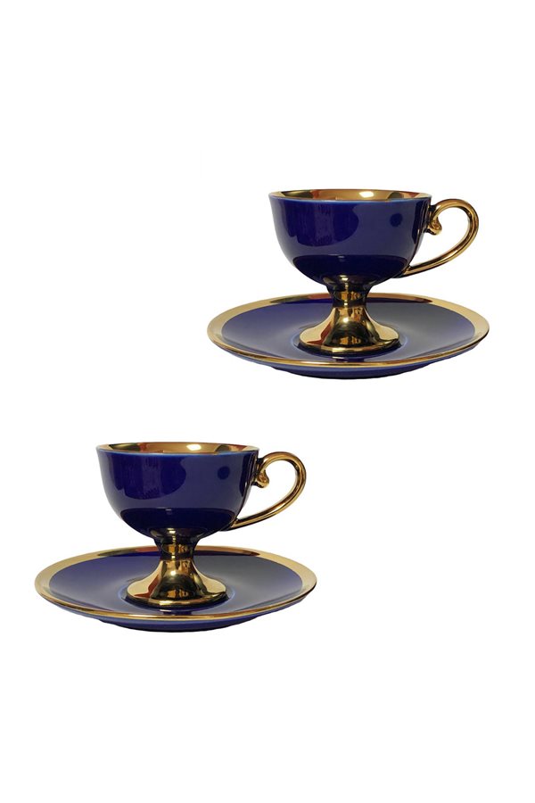 Victoria Series Navy Blue Set of 2 Cups