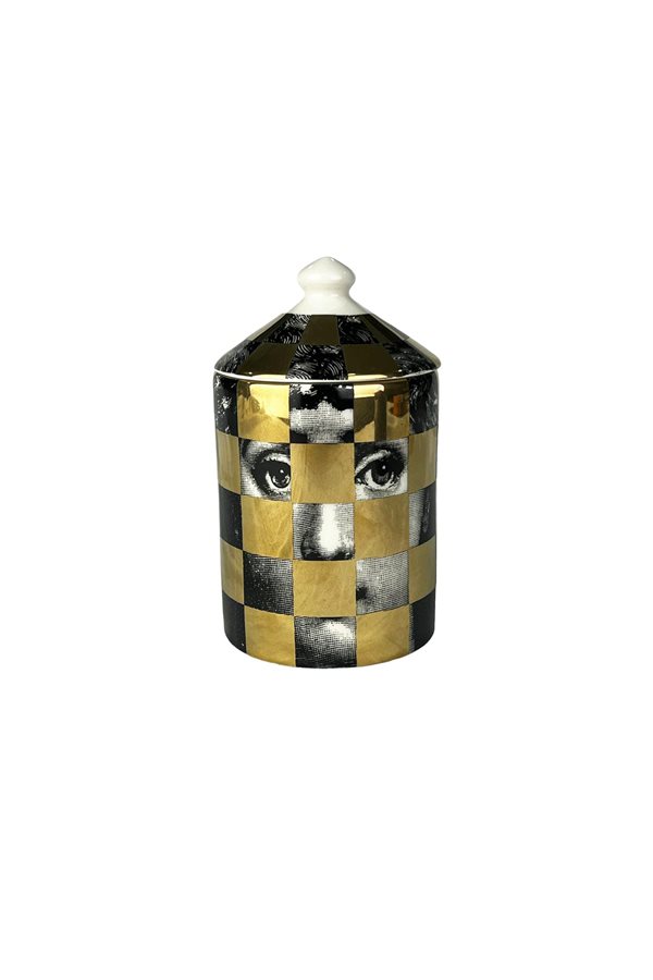 Checkered Gold Face Candy Bowl