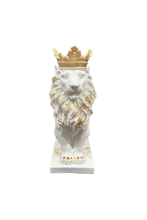 White Gold Lion Figure Trinket