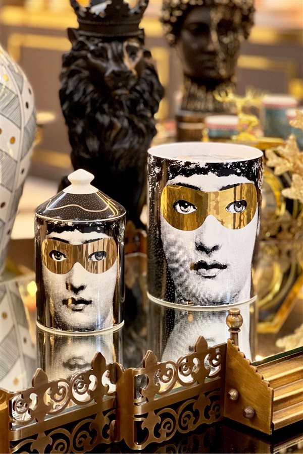 Gold Glasses Face Candle