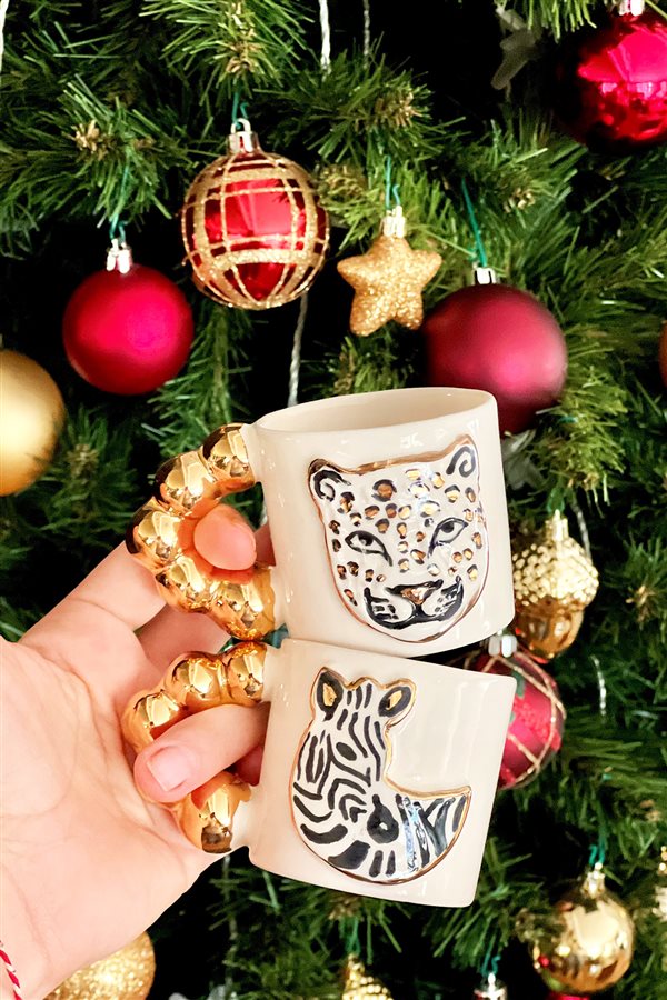 Zebra Figured Single Coffee Cup Set