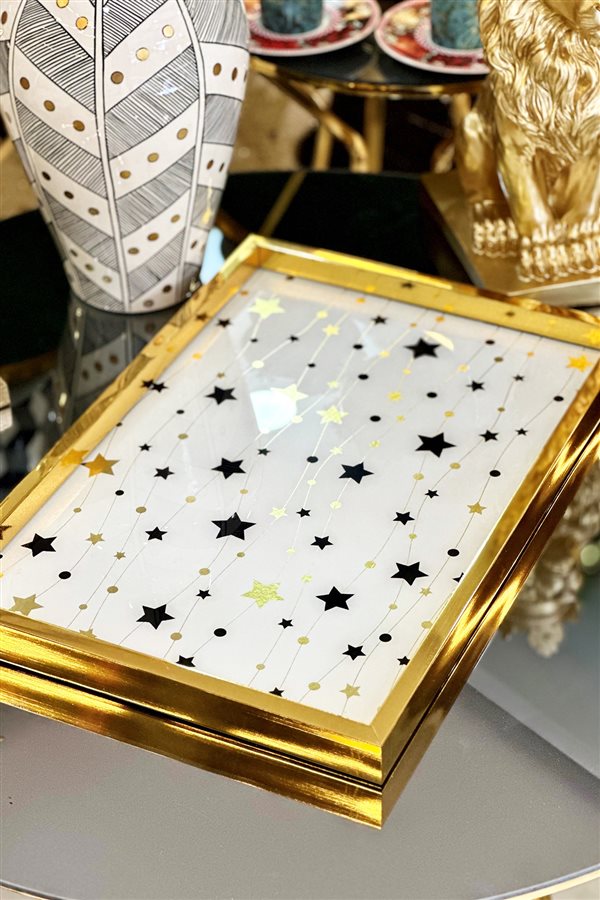 Levi White Star Pattern Decorative Tray