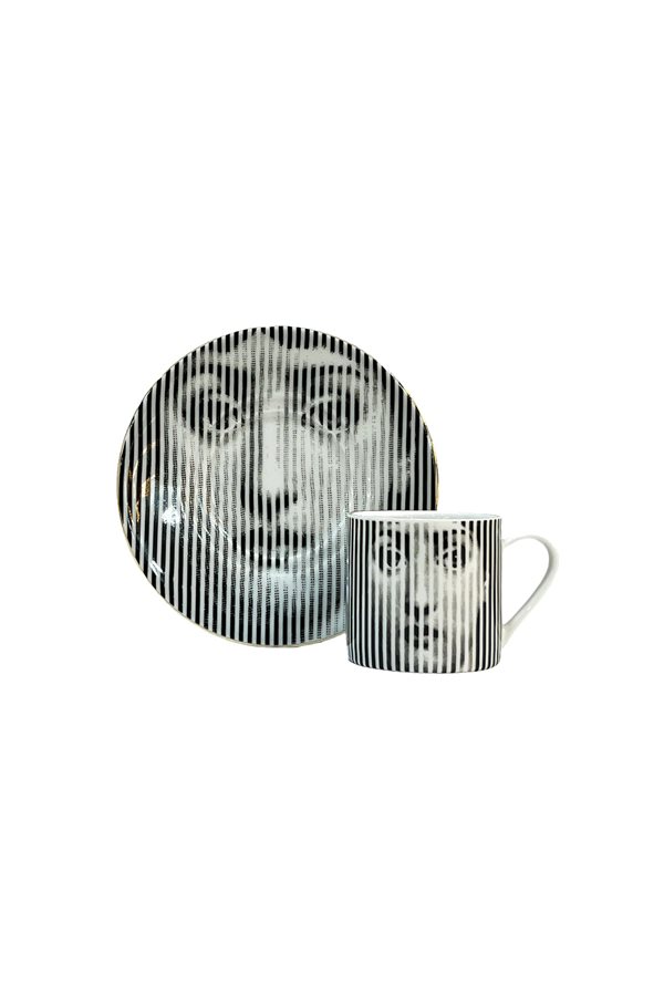 Yüz Temalı Tekli Kahve Fincan Takımı