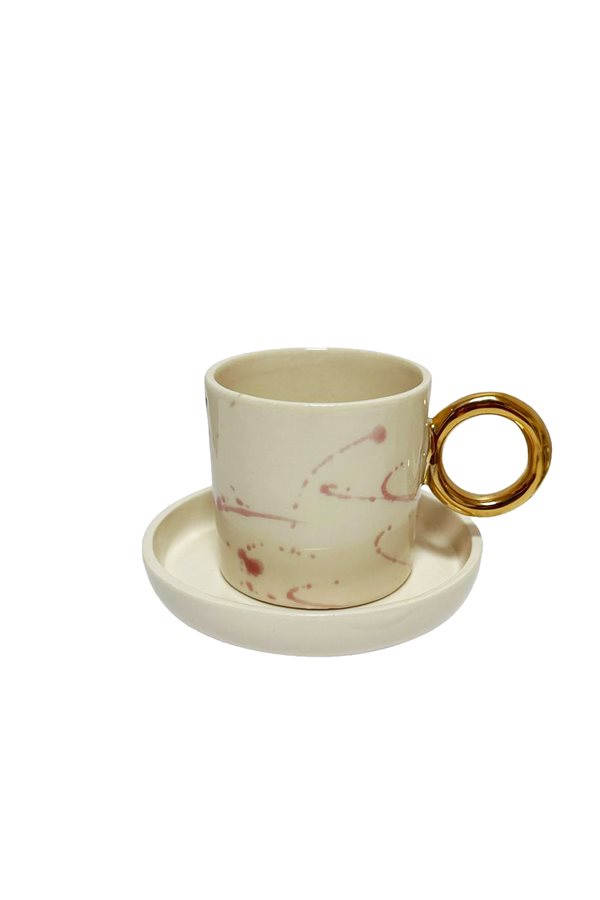 Pink Lily Figured Single Coffee Cup Set