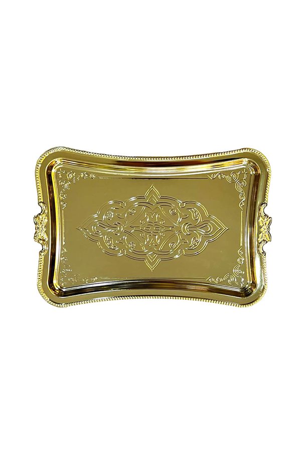 Rectangular Gold Embroidered Serving Tray
